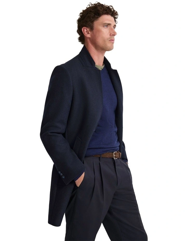 Austin Wool Rich Coat in Navy image 4