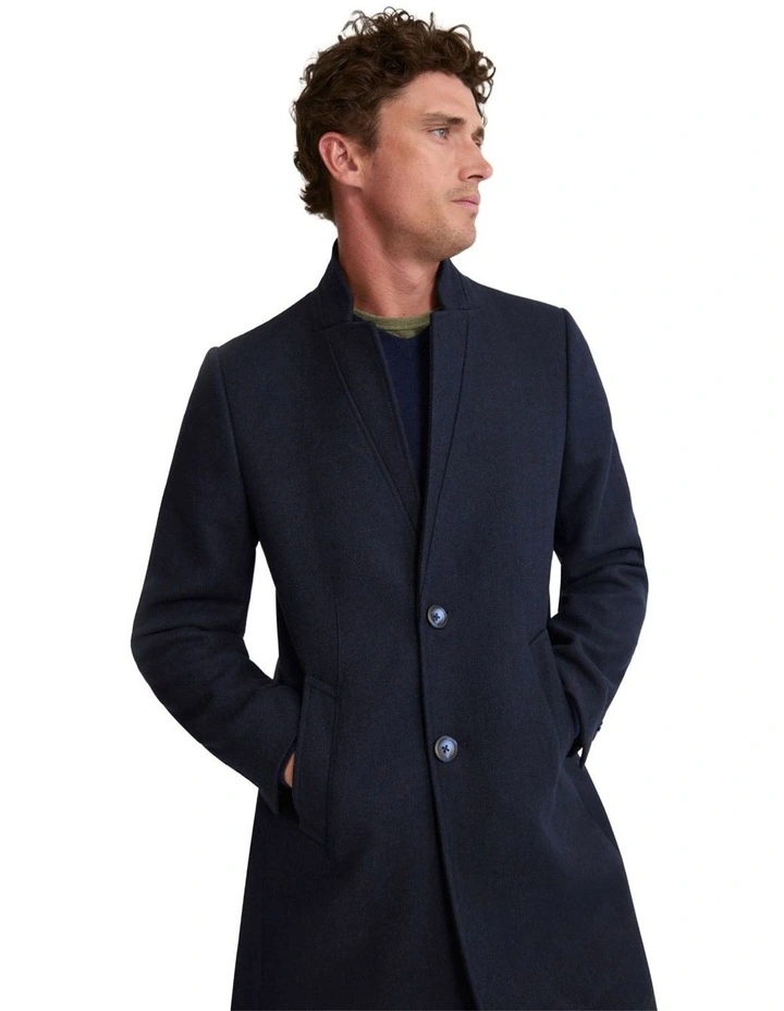 Austin Wool Rich Coat in Navy image 5