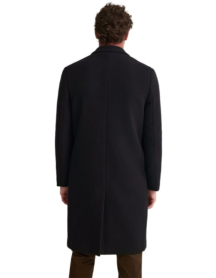 George Wool Rich Coat in Black Twill image 3