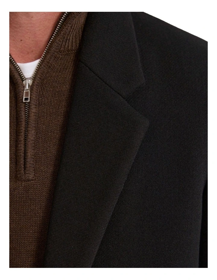 George Wool Rich Coat in Black Twill image 6