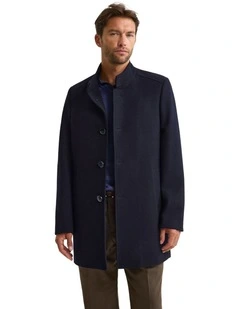 Dunbar Wool Rich Coat in Navy