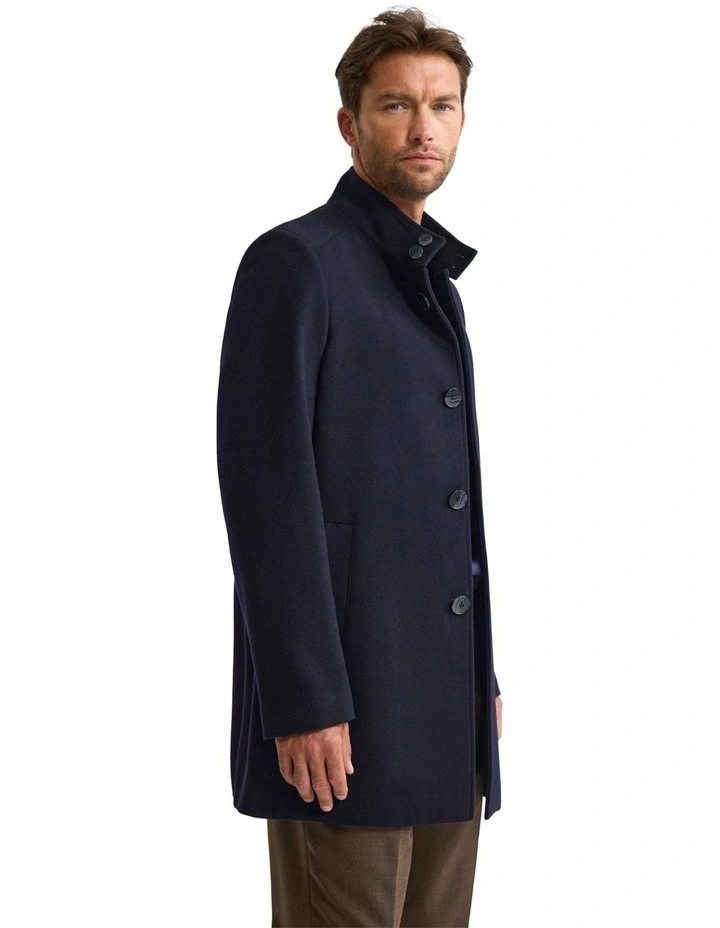 Dunbar Wool Rich Coat in Navy image 2