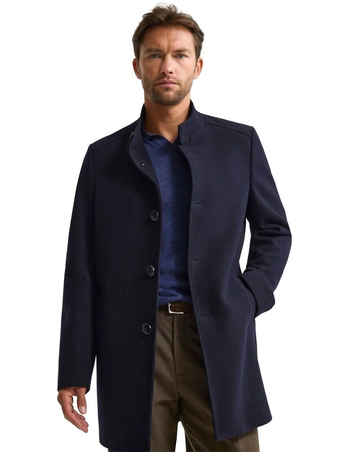 Dunbar Wool Rich Coat in Navy image 4