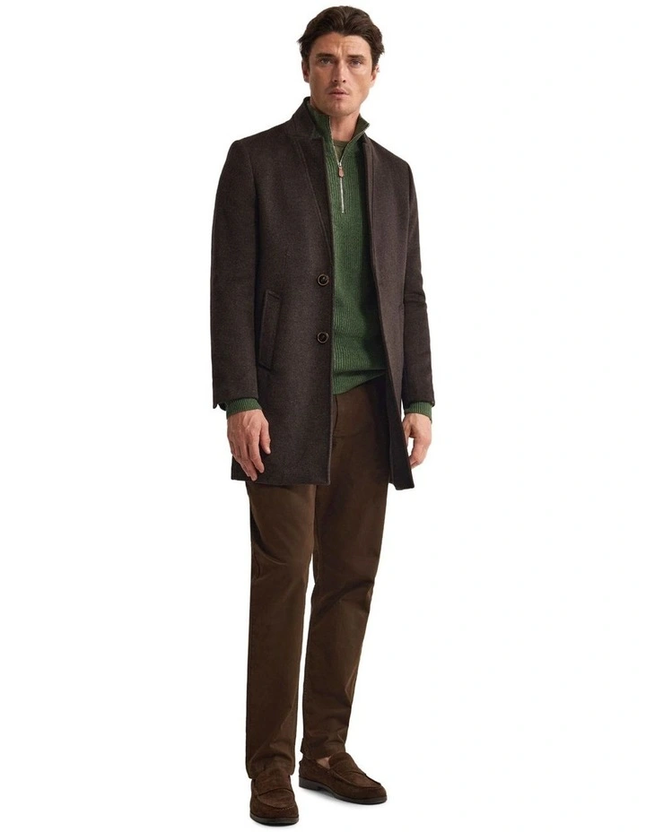 Austin Wool Rich Coat in Chocolate image 1