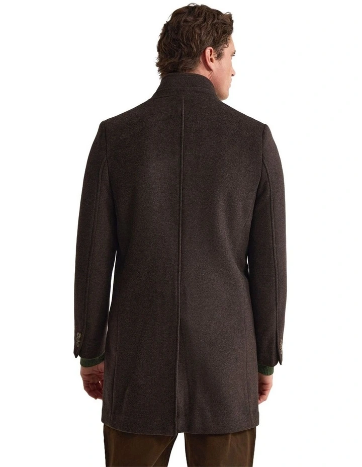Austin Wool Rich Coat in Chocolate image 3