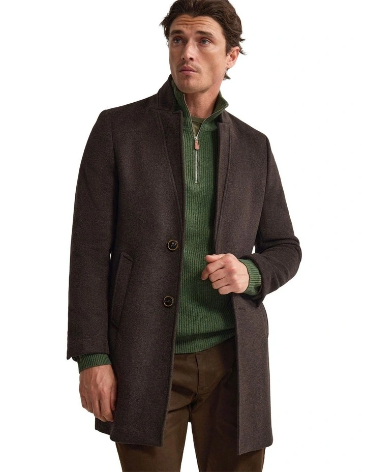 Austin Wool Rich Coat in Chocolate image 4