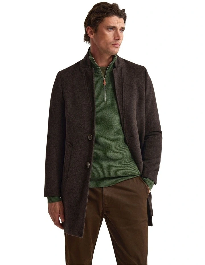 Austin Wool Rich Coat in Chocolate image 5