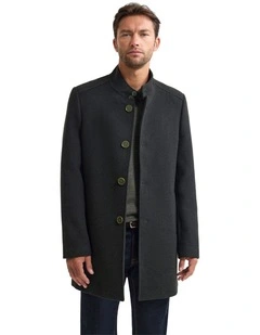Dunbar Wool Rich Coat in Dark Olive