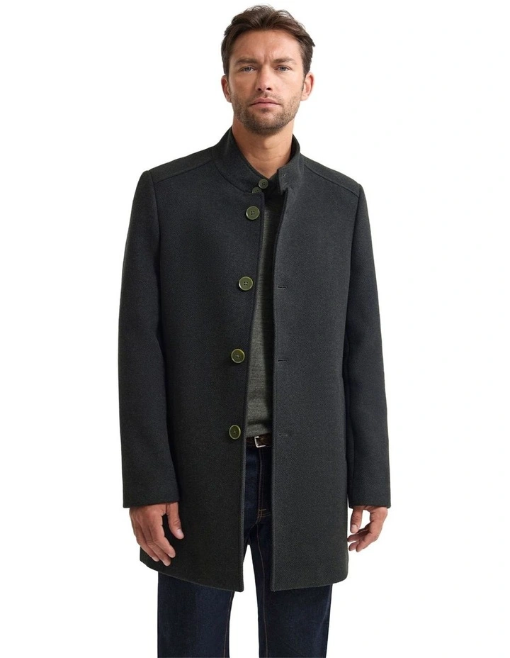 Dunbar Wool Rich Coat in Dark Olive image 1