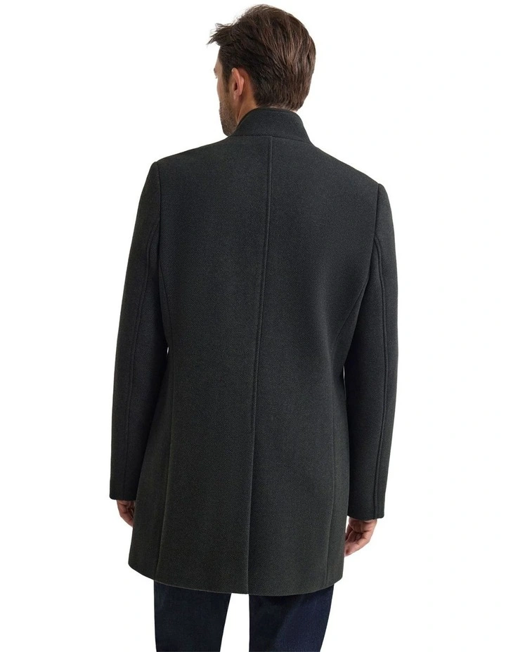 Dunbar Wool Rich Coat in Dark Olive image 3