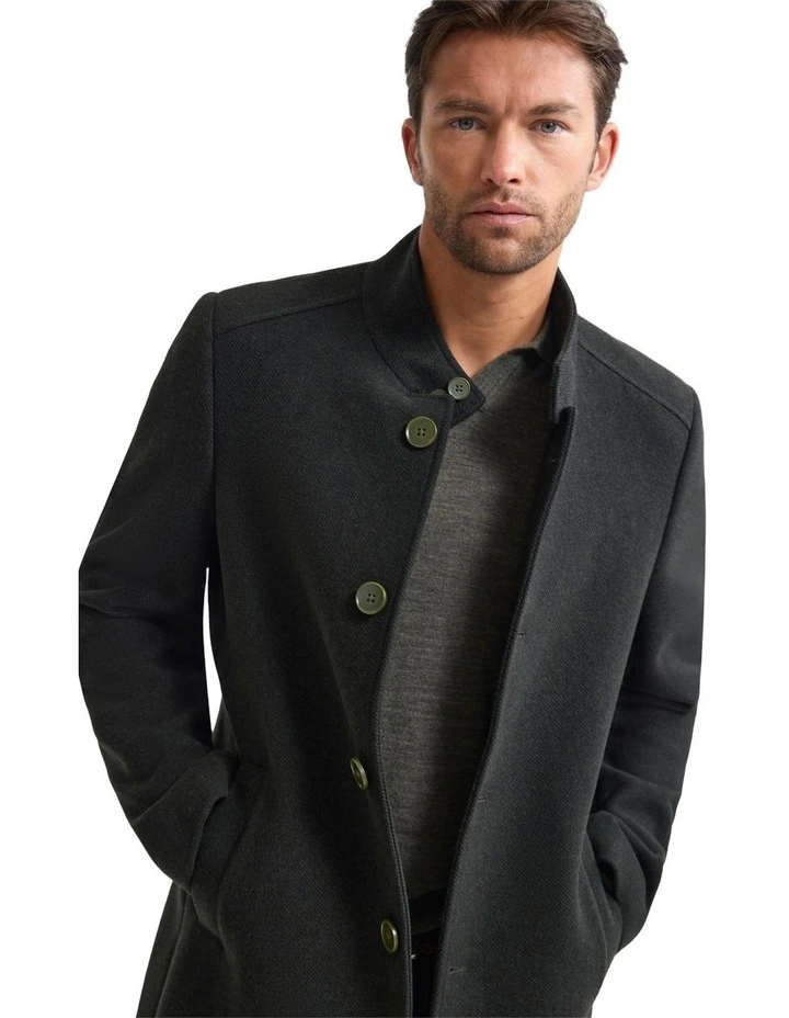 Dunbar Wool Rich Coat in Dark Olive image 4