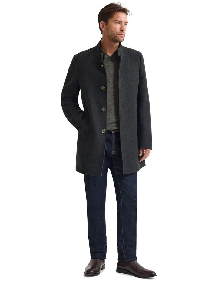 Dunbar Wool Rich Coat in Dark Olive image 5