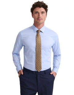 Beckton Slim Fit Cotton Shirt in Sky