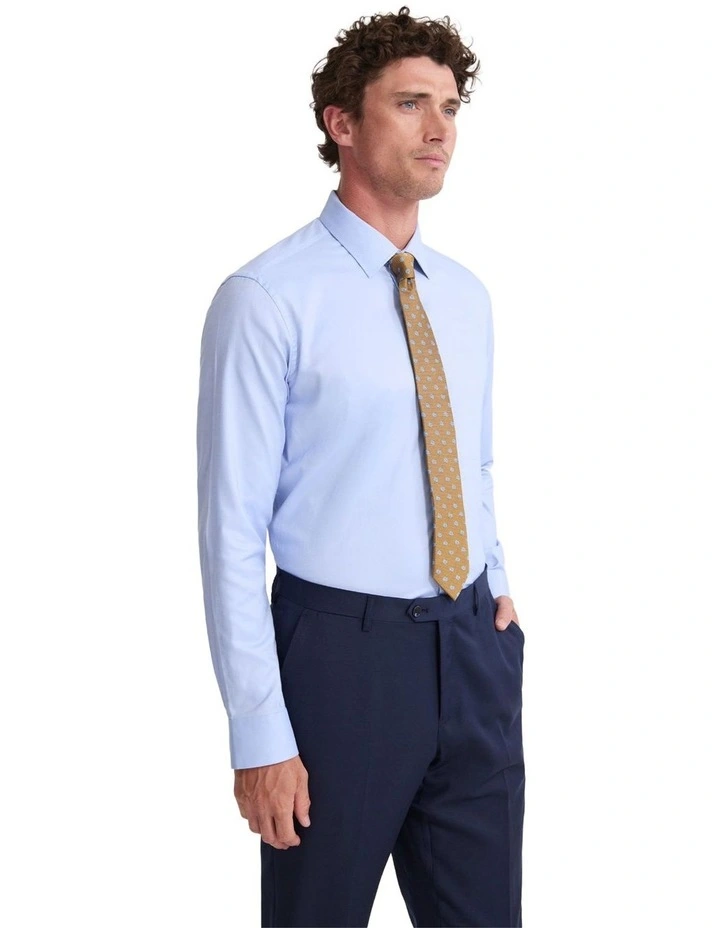 Beckton Slim Fit Cotton Shirt in Sky image 3
