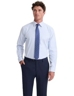 Regent Classic Fit Stripe Shirt in Sky Stripe