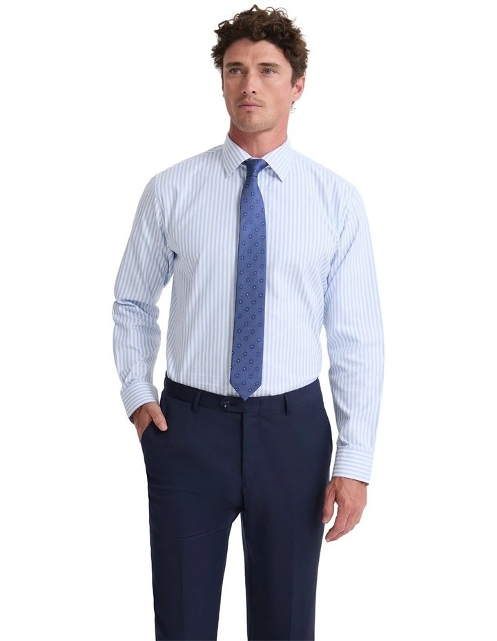 Regent Classic Fit Stripe Shirt in Sky Stripe image 1