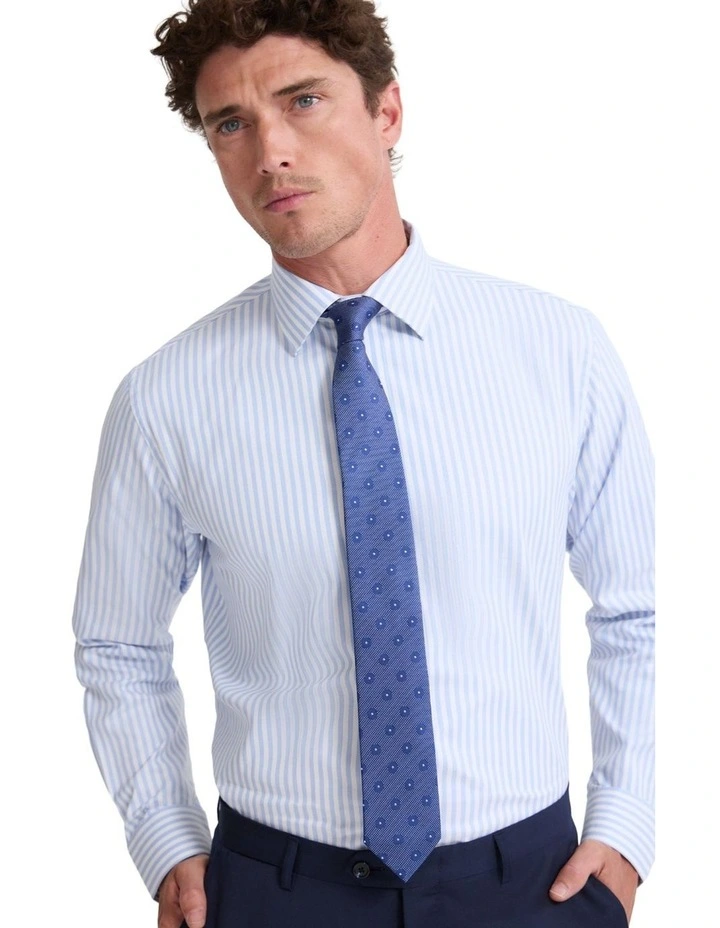 Regent Classic Fit Stripe Shirt in Sky Stripe image 2
