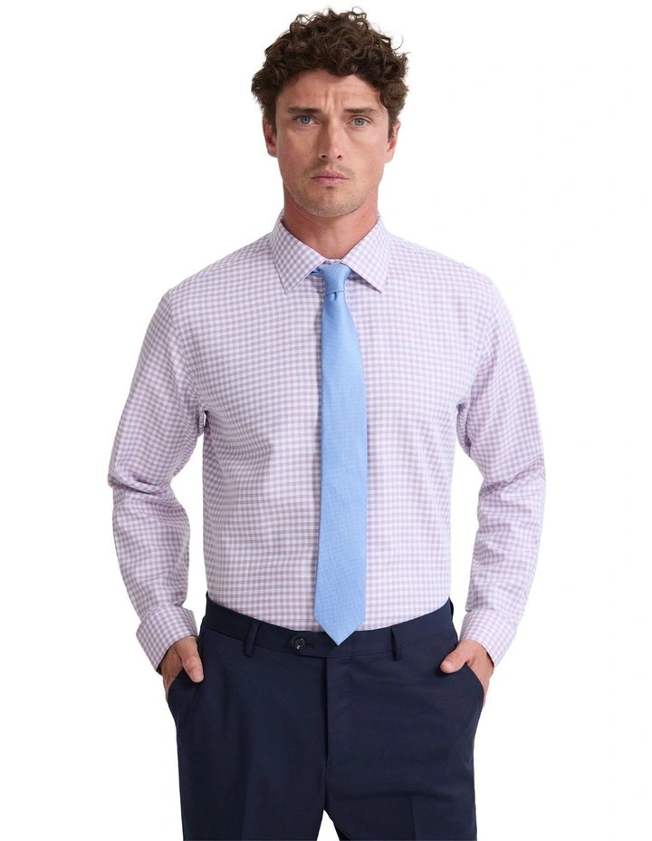 Regent Classic Fit Cotton Shirt in Sky Blue And Pink image 1