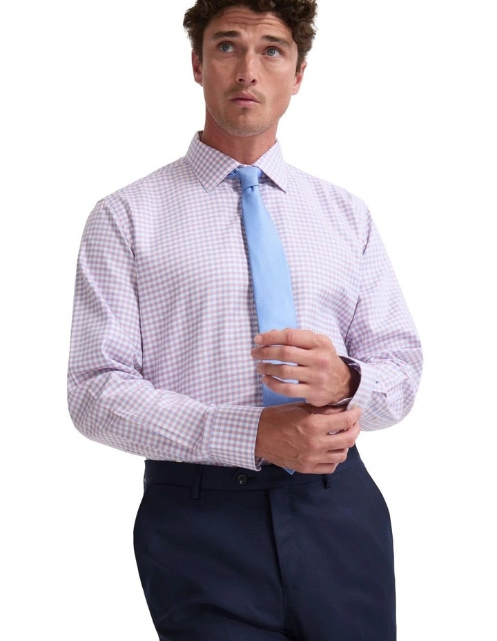 Regent Classic Fit Cotton Shirt in Sky Blue And Pink image 2