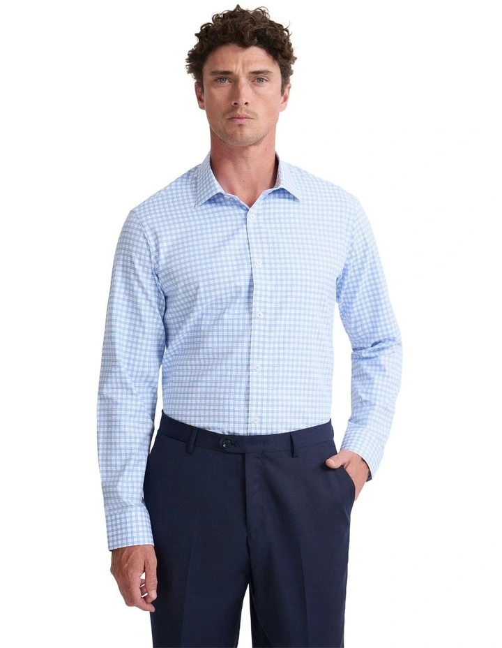 Beckton Slim Fit Cotton Shirt in Blue image 1