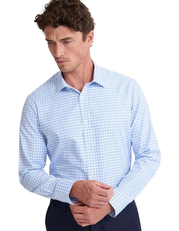 Beckton Slim Fit Cotton Shirt in Blue image 2