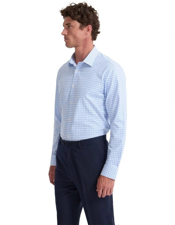 Beckton Slim Fit Cotton Shirt in Blue image 3