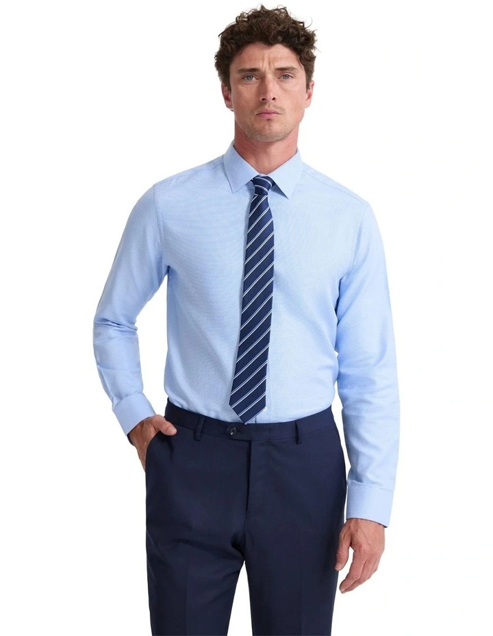 Beckton Slim Fit Cotton Shirt in Blue image 1