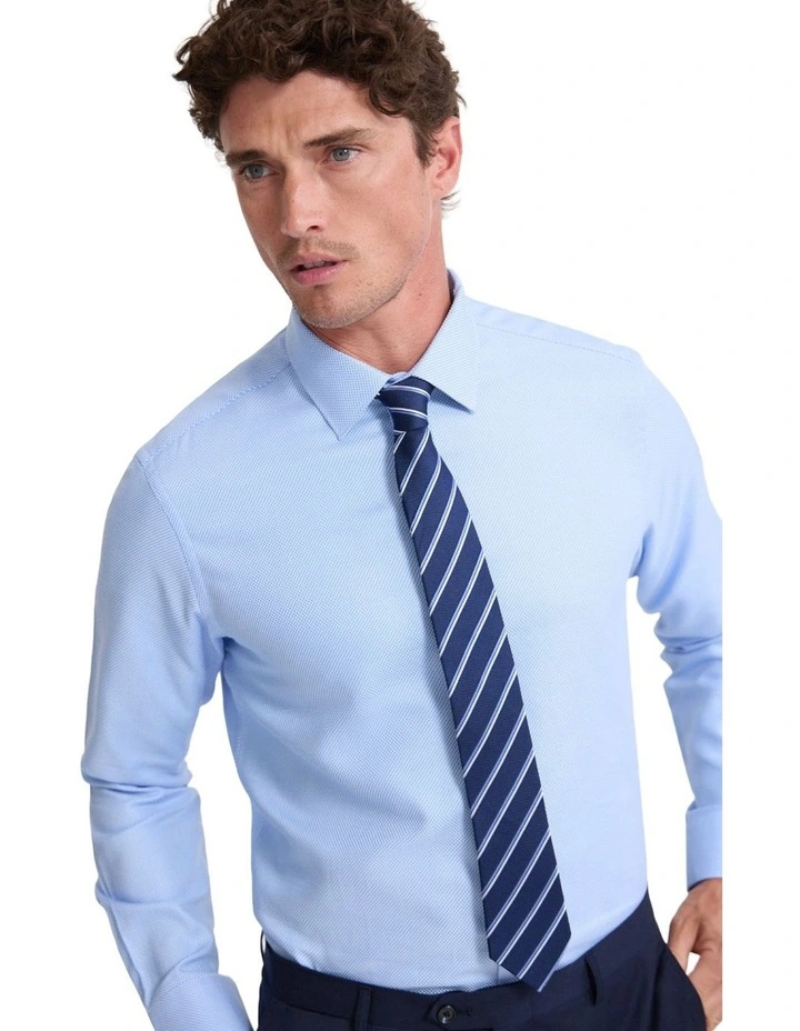 Beckton Slim Fit Cotton Shirt in Blue image 2