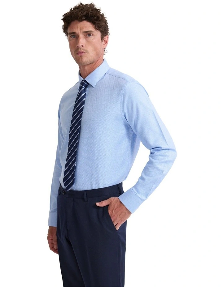 Beckton Slim Fit Cotton Shirt in Blue image 3
