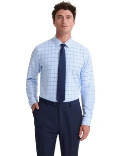 Beckton Slim Fit Cotton Shirt in Blue