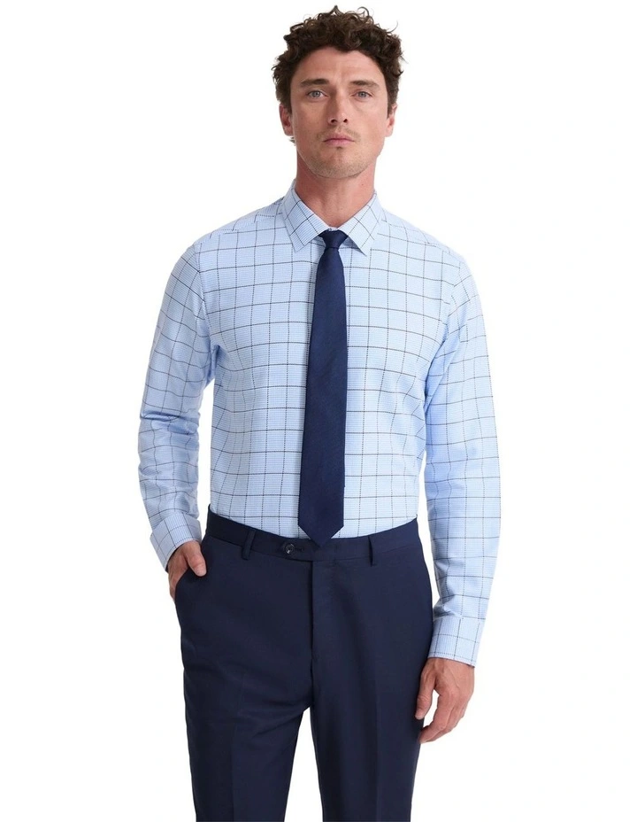 Beckton Slim Fit Cotton Shirt in Blue image 1
