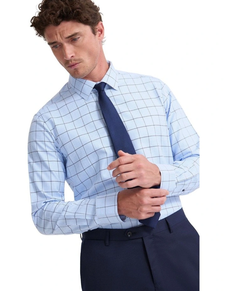 Beckton Slim Fit Cotton Shirt in Blue image 2