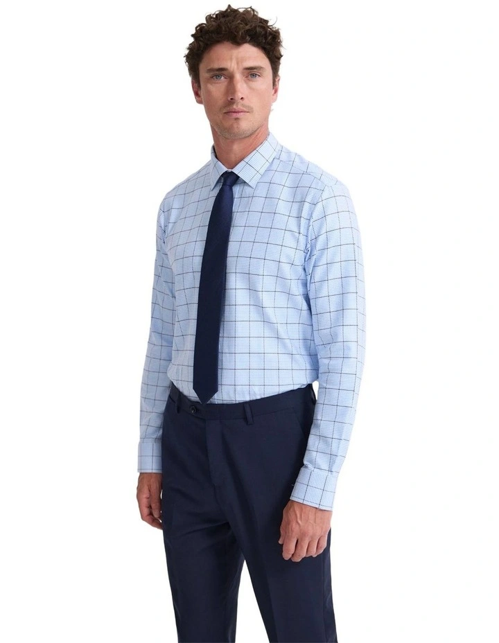Beckton Slim Fit Cotton Shirt in Blue image 3