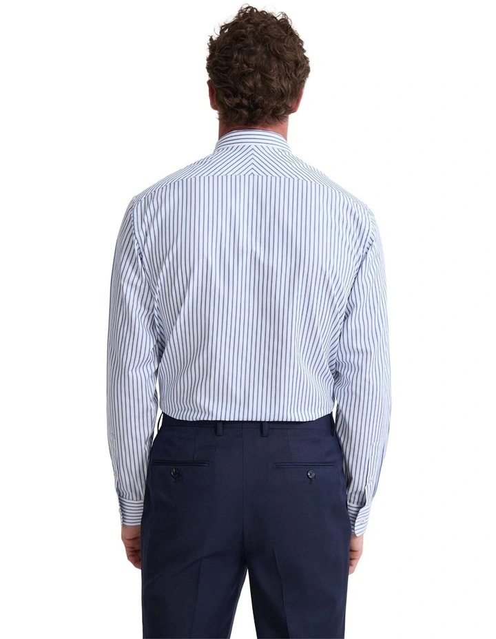 Islington Classic Fit Stripe Shirt in Navy image 4