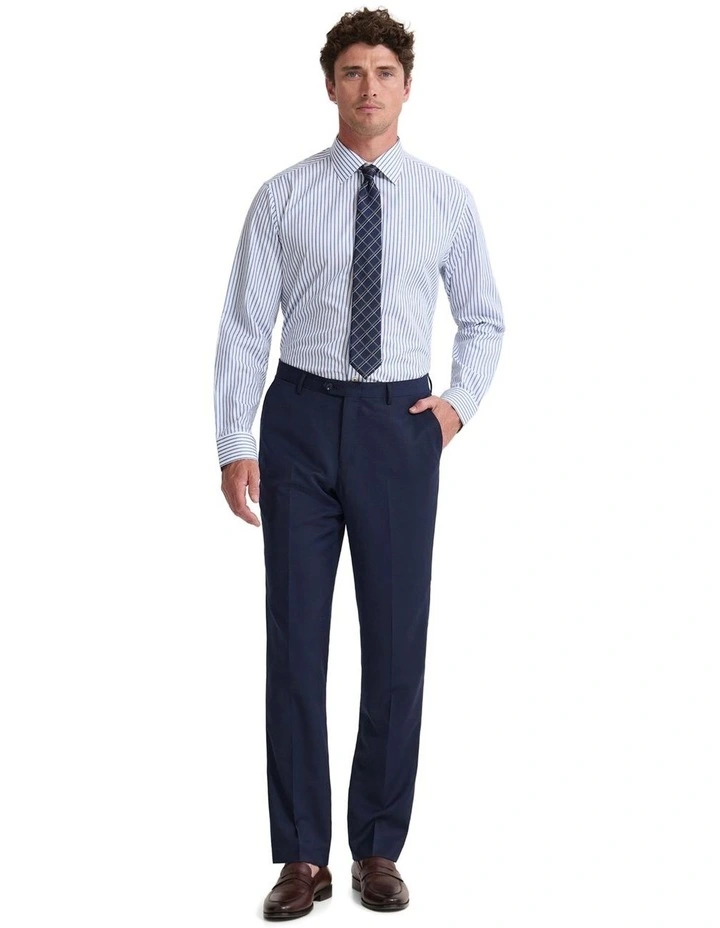 Islington Classic Fit Stripe Shirt in Navy image 5