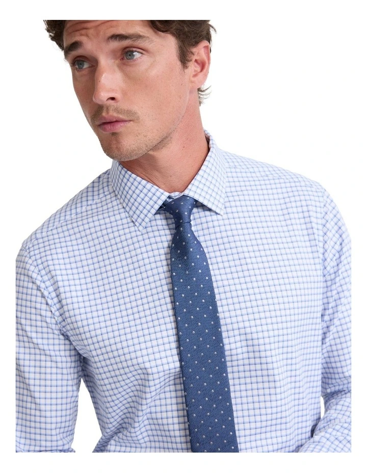 Beckton Slim Fit Cotton Shirt in Sky And Navy Check image 2