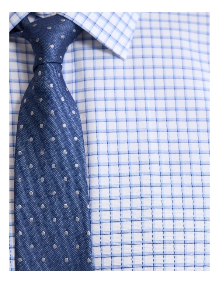 Beckton Slim Fit Cotton Shirt in Sky And Navy Check image 6