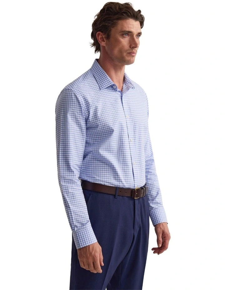Beckton Slim Fit Cotton Shirt in Sky image 2