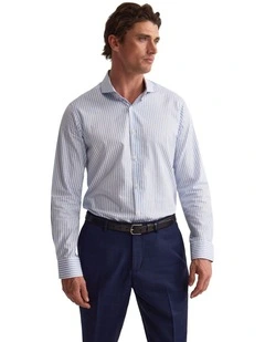 Kensington Ton Slim Fit Shirt in Blue Stripe
