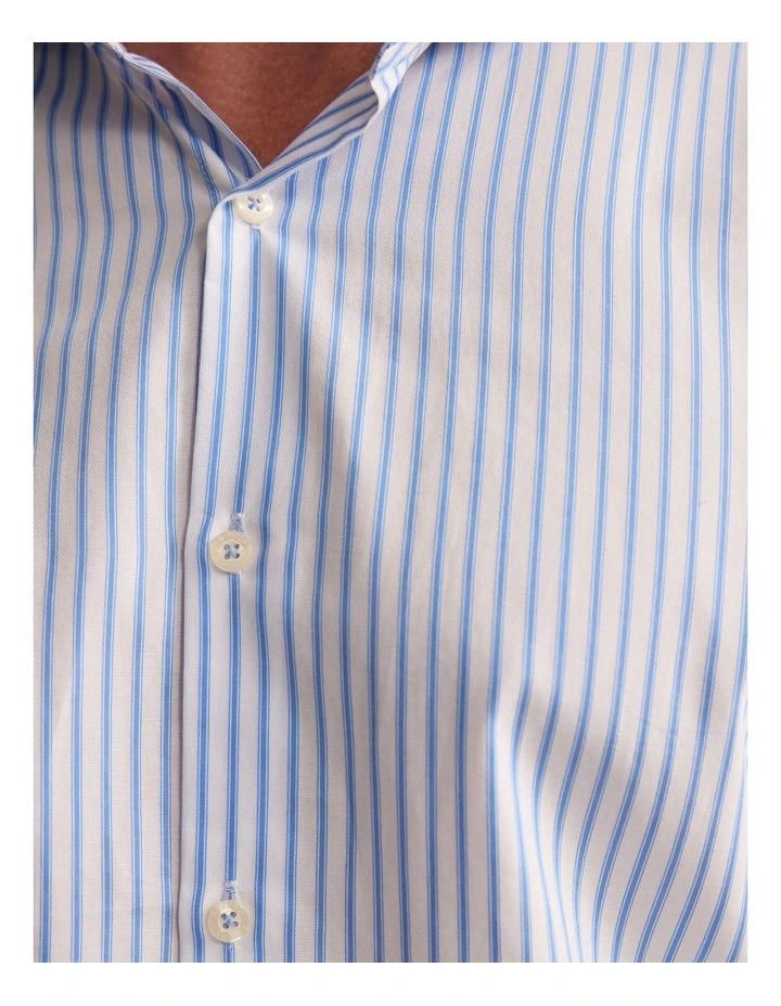 Kensington Ton Slim Fit Shirt in Blue Stripe image 6
