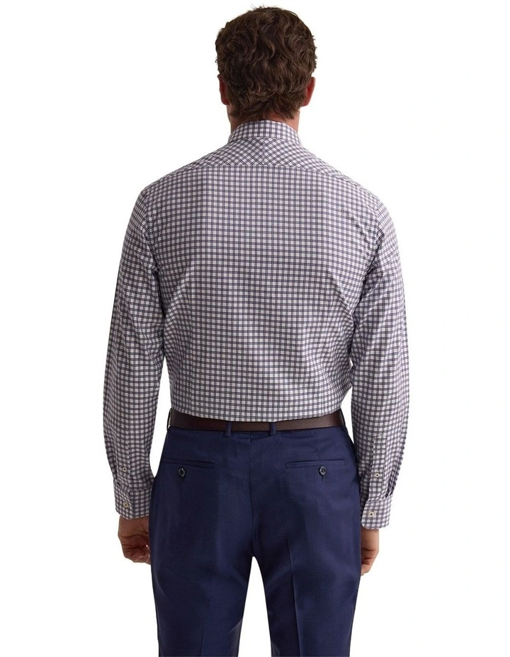 Beckton Slim Fit Cotton Shirt in Navy image 4