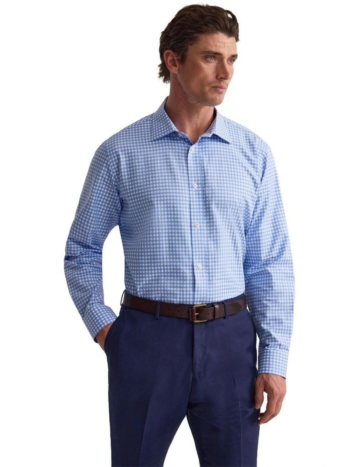 Regent Classic Fit Cotton Shirt in Blue image 1