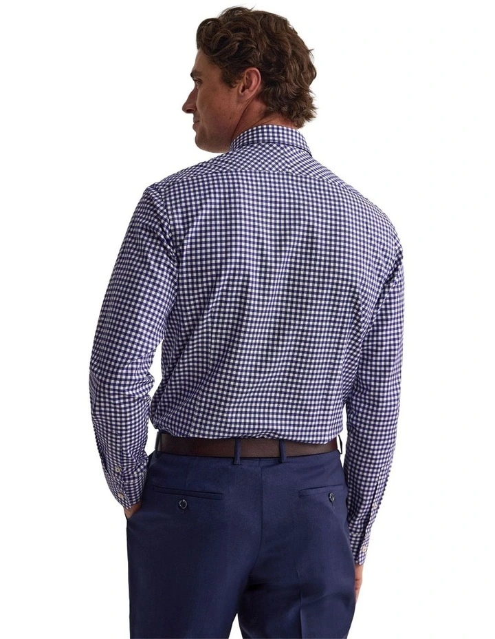 Beckton Slim Fit Cotton Shirt in Navy image 4