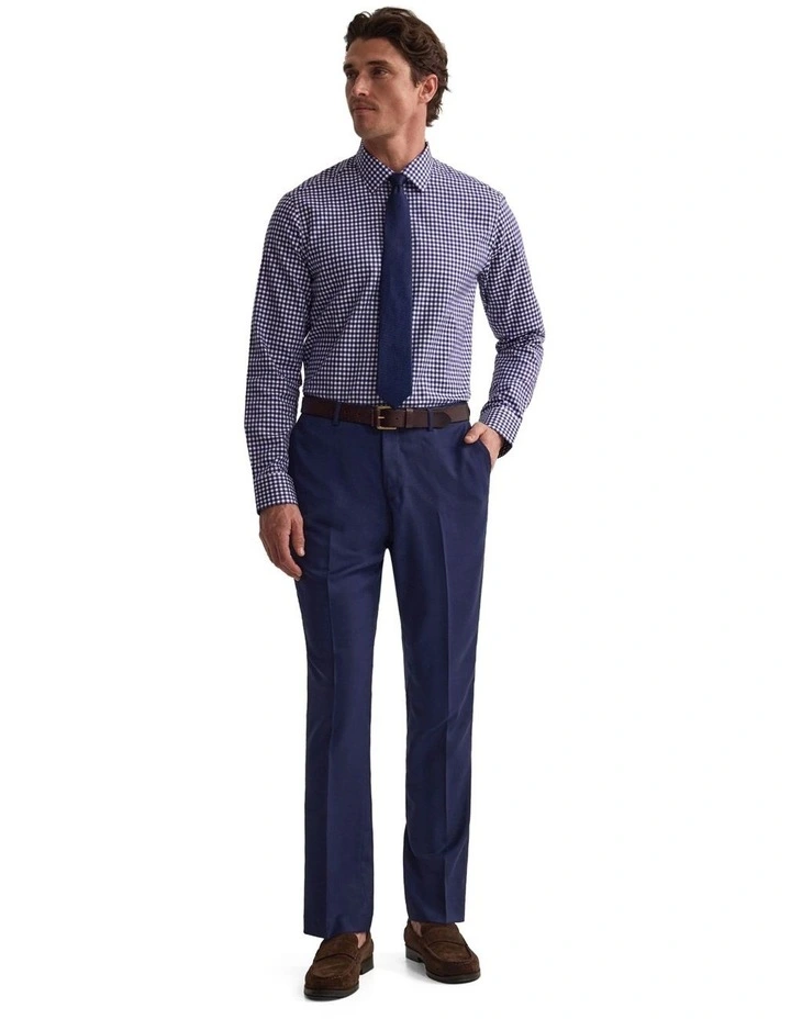 Beckton Slim Fit Cotton Shirt in Navy image 6