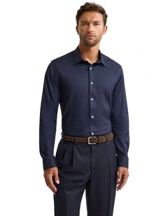 Beckton Dobby Shirt in Navy