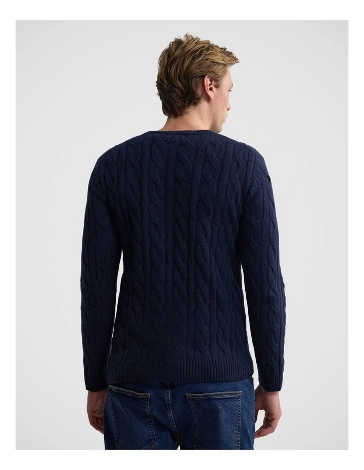 Aspen Cable Knit in Deep Navy image 2