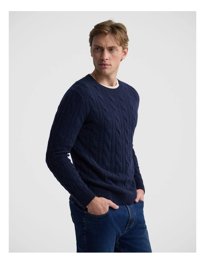 Aspen Cable Knit in Deep Navy image 3