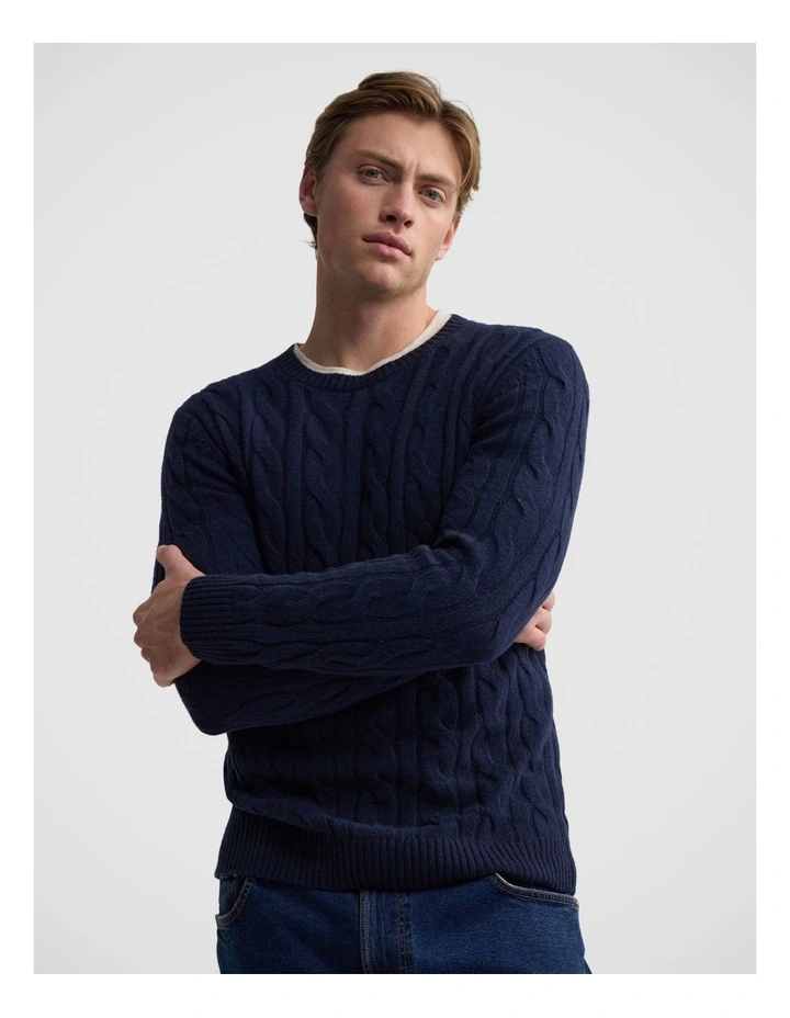 Aspen Cable Knit in Deep Navy image 4