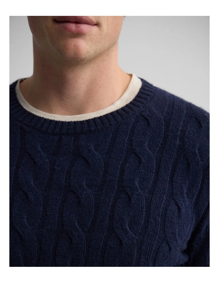 Aspen Cable Knit in Deep Navy image 6