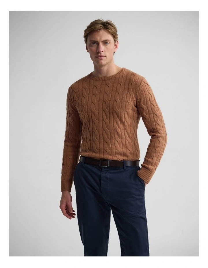 Aspen Cable Knit in Tan image 1